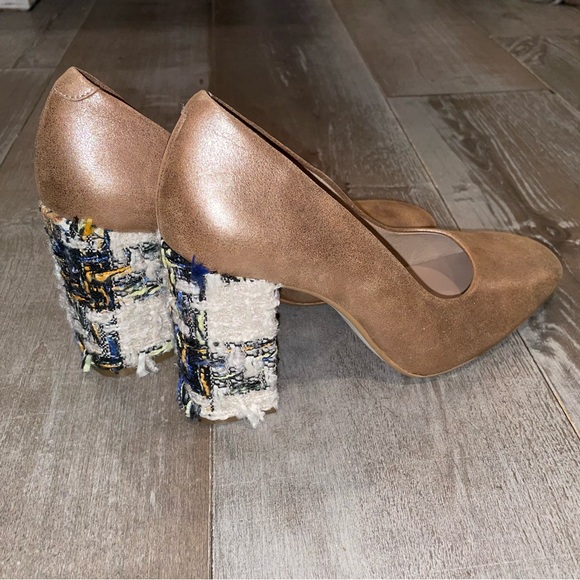 Anthropologie leather and tweed block heels - Picture 3 of 13